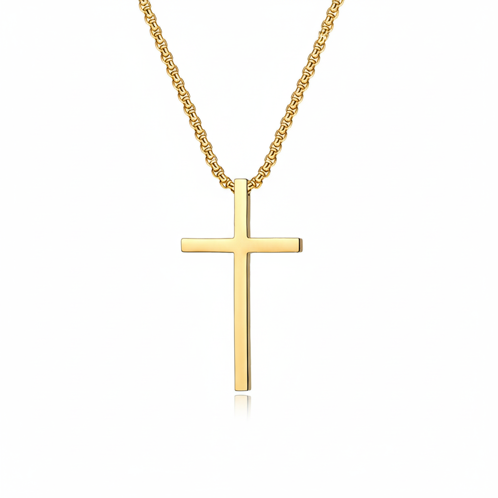 Kruisketting met kastzetting | Goud