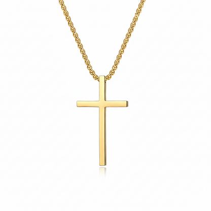 Kruisketting met kastzetting | Goud