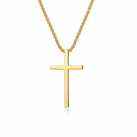 Kruisketting met kastzetting | Goud