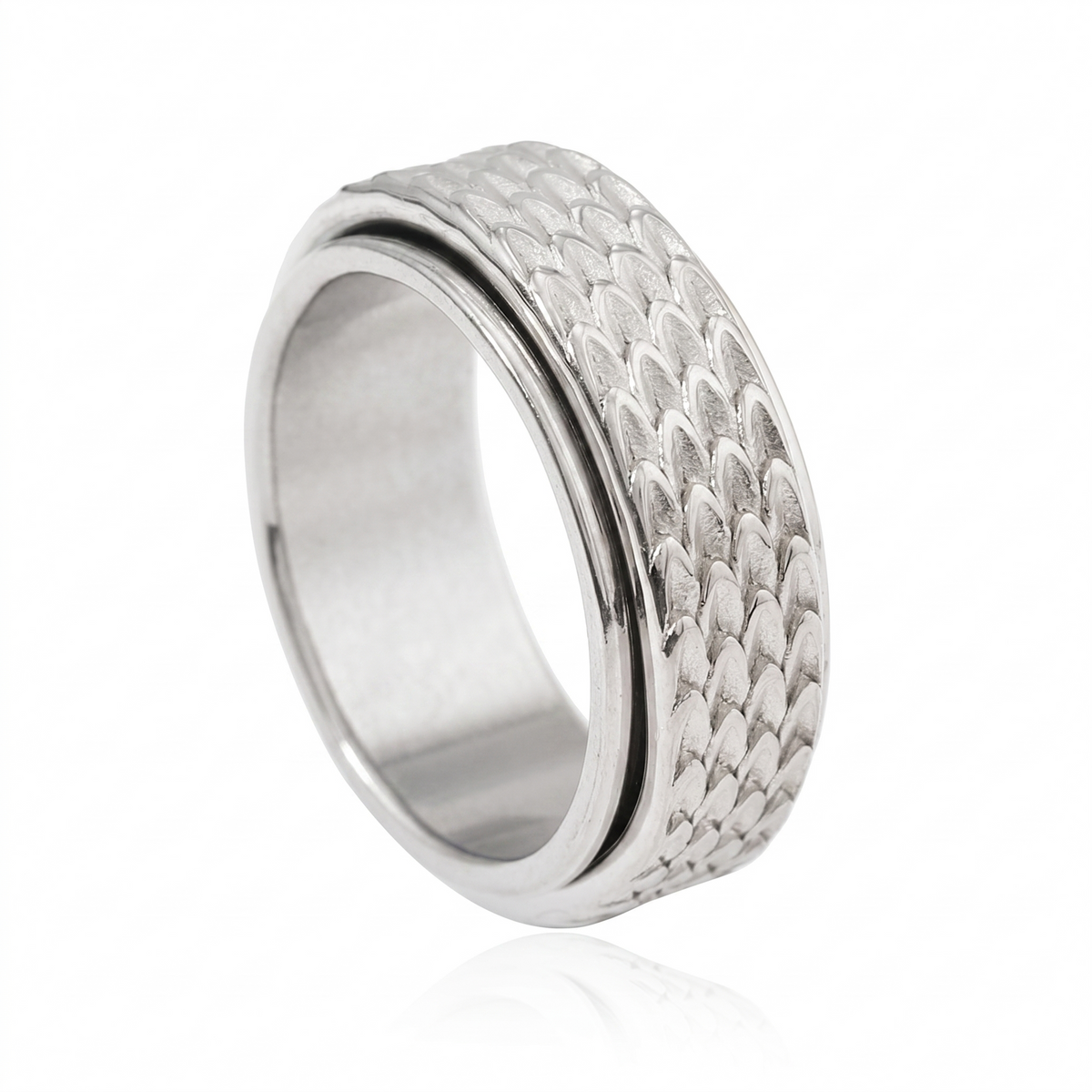 Toren draairing met schubbenpatroon | Witgoud