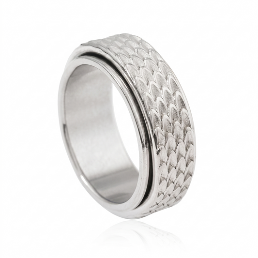 Toren draairing met schubbenpatroon | Witgoud