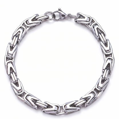 Lucian schakelarmband met kroonmotief | Witgoud