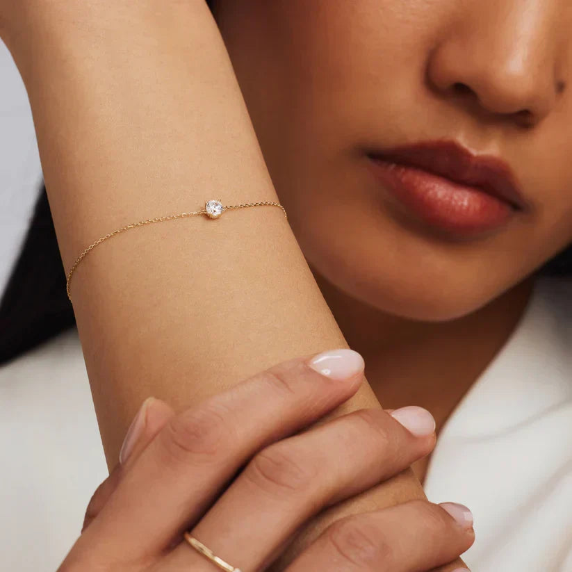 Cléa armband met moissaniet | Goud