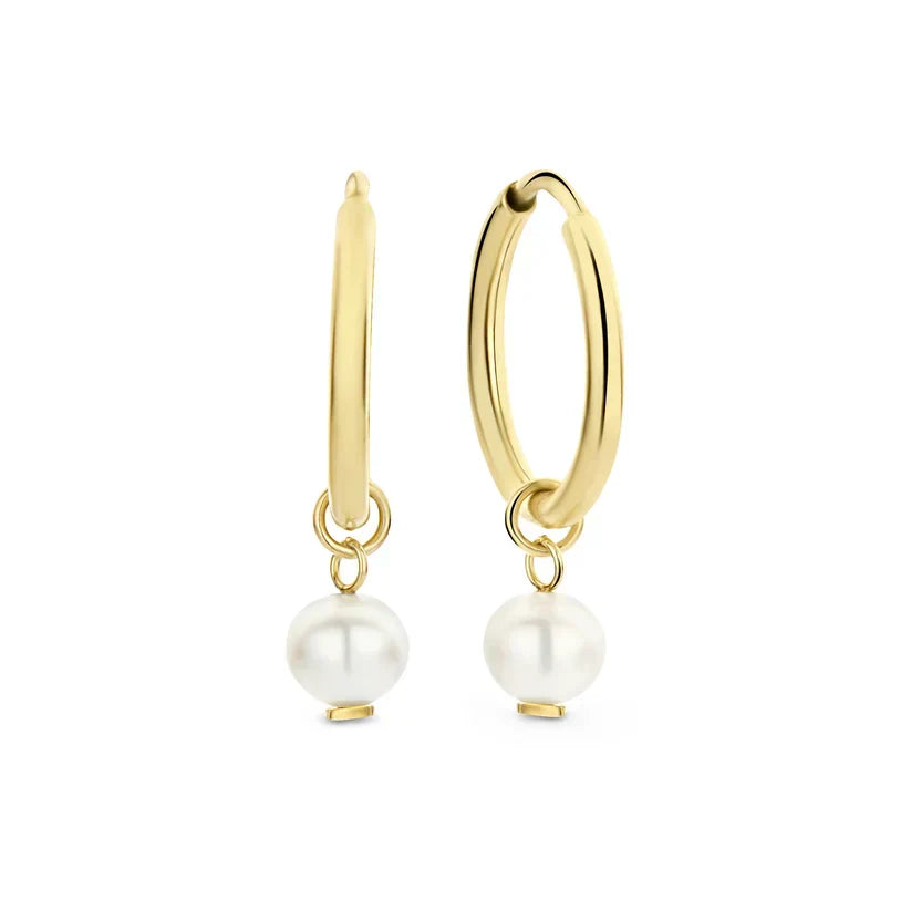 Delia oorbellen met embleem | Goud