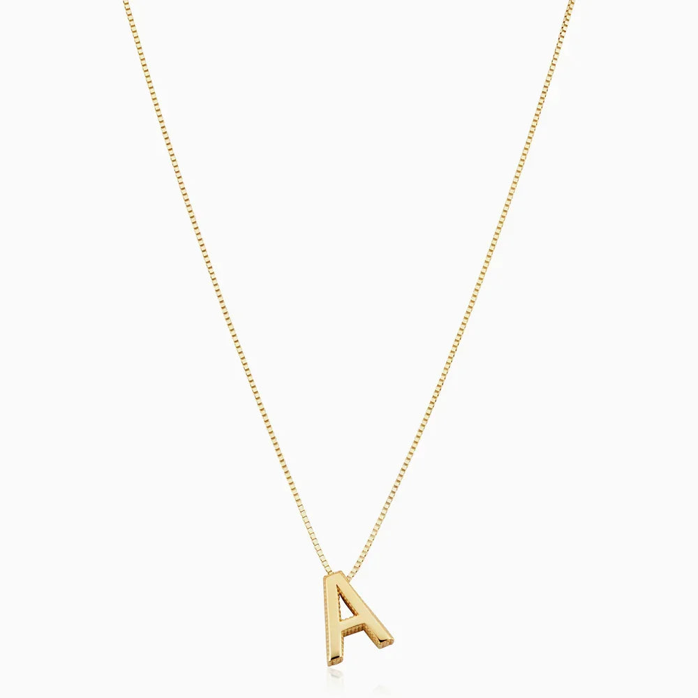 Liefdesbrief-ketting met initiaal | Witgoud