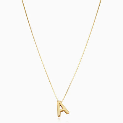 Liefdesbrief-ketting met initiaal | Witgoud