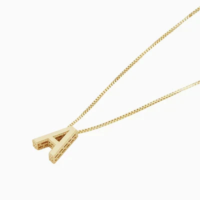 Liefdesbrief-ketting met initiaal | Witgoud