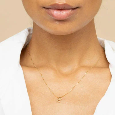 Liefdesbrief-ketting met initiaal | Witgoud