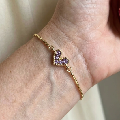 Lila liefdesarmband | Goud