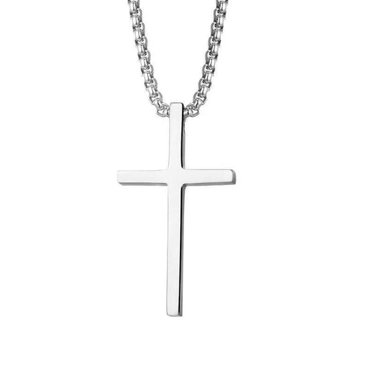 Kruisketting met kastzetting | Witgoud