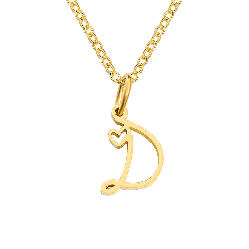 Hartjesketting met initiaal | Goud