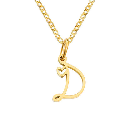 Hartjesketting met initiaal | Goud