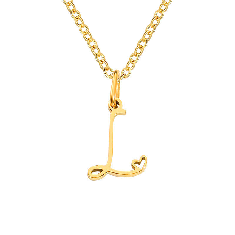 Hartjesketting met initiaal | Goud