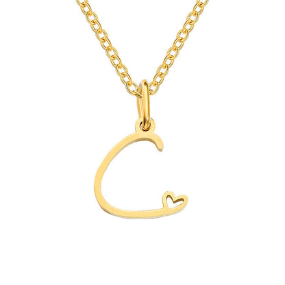 Hartjesketting met initiaal | Goud