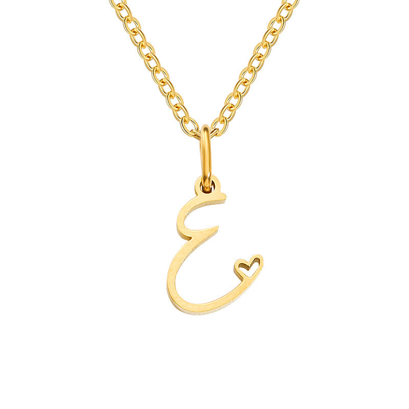 Hartjesketting met initiaal | Goud