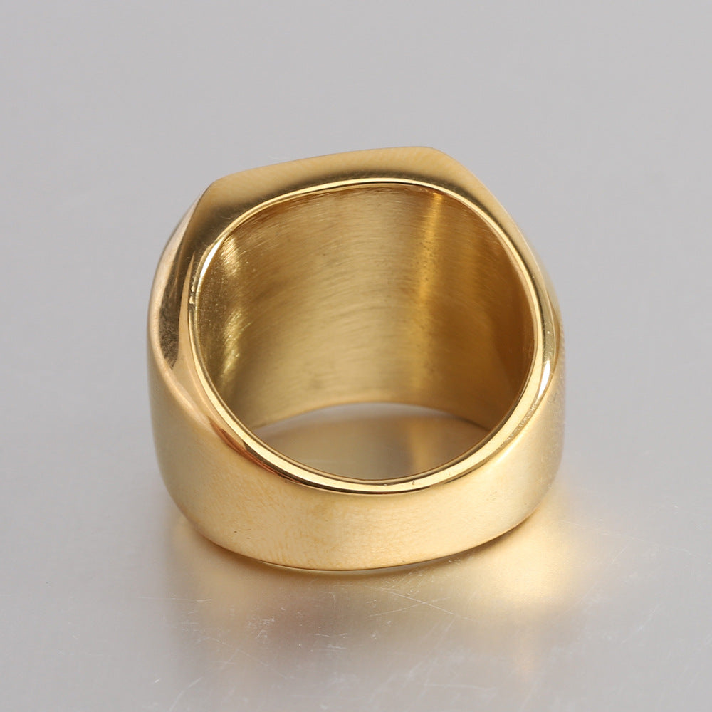 Klassieke Noble-ring met initiaal | Goud