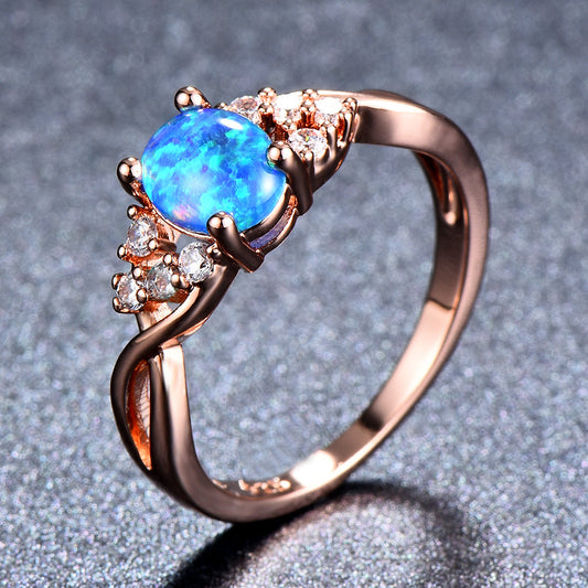 Sylva Moonhart blauwe ring | Roségoud