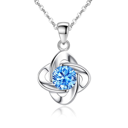 Seren blauwe set met klaverlus | Witgoud