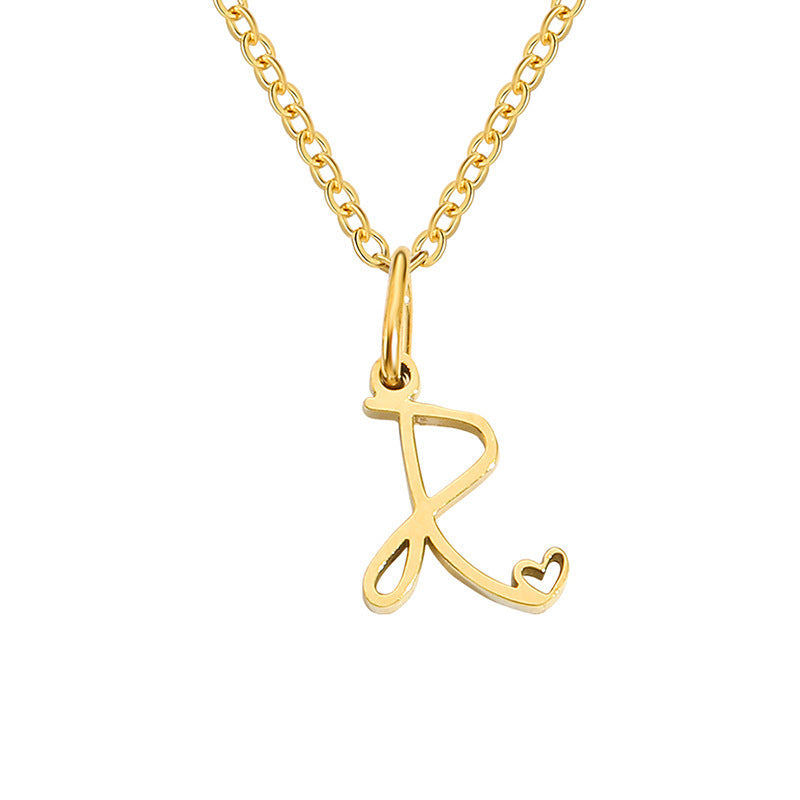 Hartjesketting met initiaal | Goud