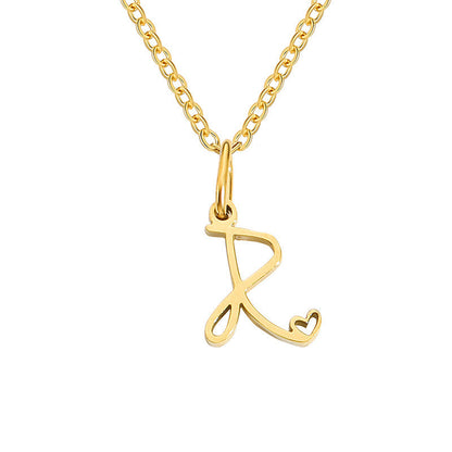 Hartjesketting met initiaal | Goud