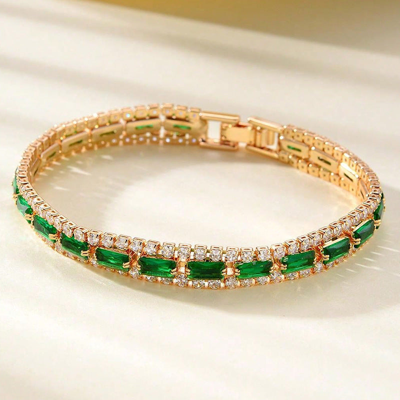 Opvallende smaragdgroene armband | Goud