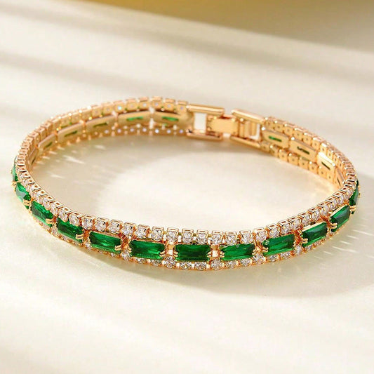 Opvallende smaragdgroene armband | Goud