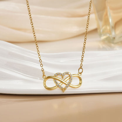 Liefdesknoop-ketting met oneindigheidssymbool | Goud