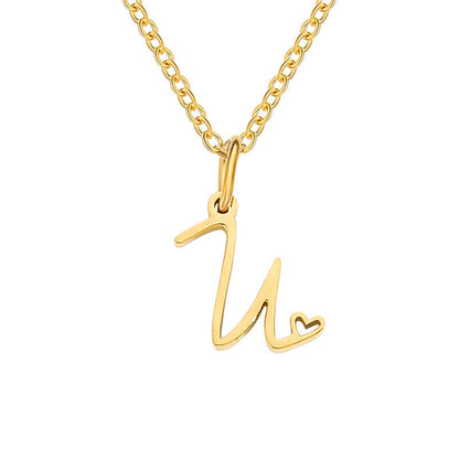 Hartjesketting met initiaal | Goud