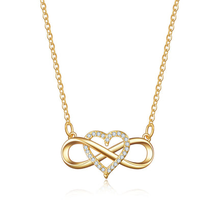 Liefdesknoop-ketting met oneindigheidssymbool | Goud