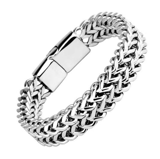 Ironclad dubbele schakelarmband | Witgoud