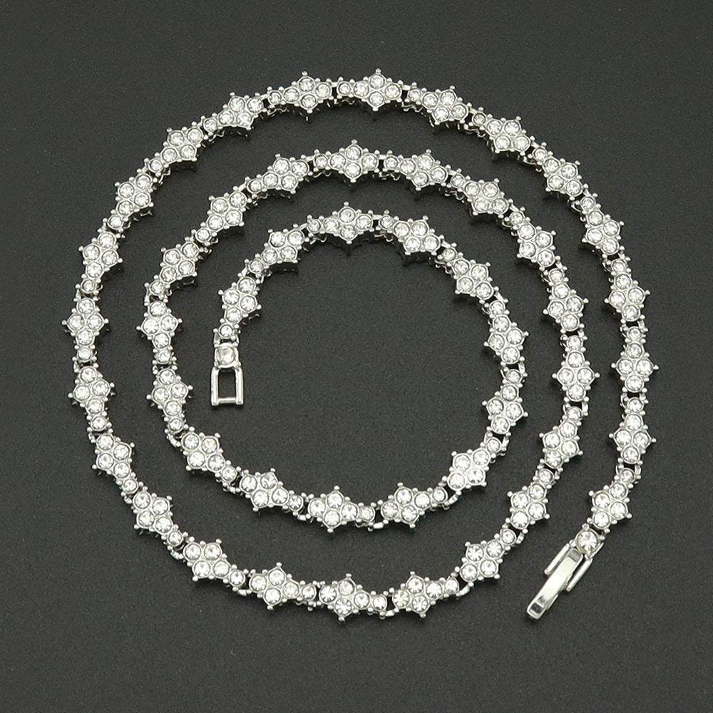 Klassieke clustertennisketting | Witgoud