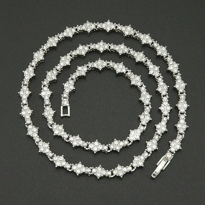 Klassieke clustertennisketting | Witgoud