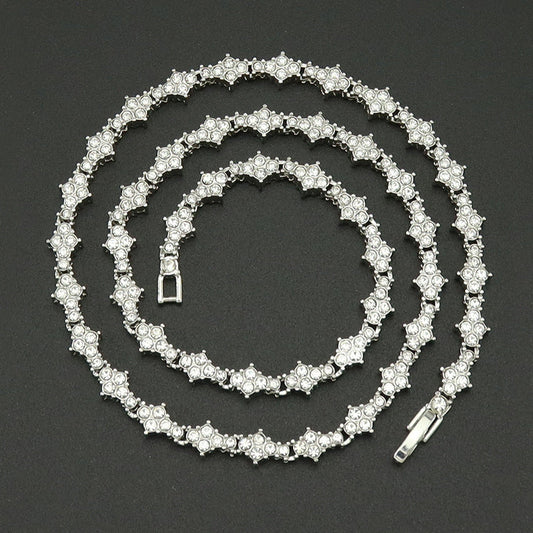 Klassieke clustertennisketting | Witgoud