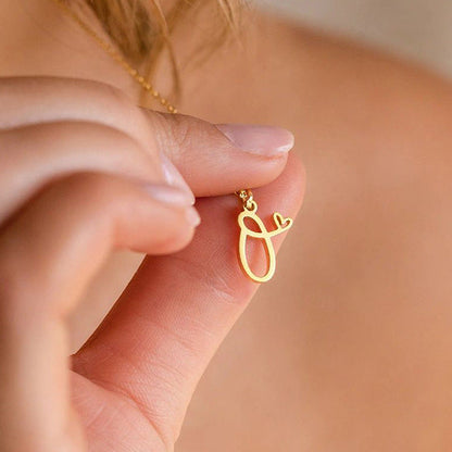 Hartjesketting met initiaal | Goud