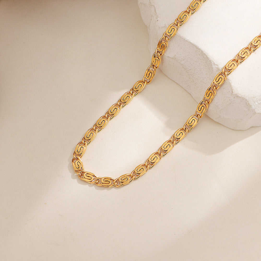 Nusa gevlochten schakelketting | Witgoud