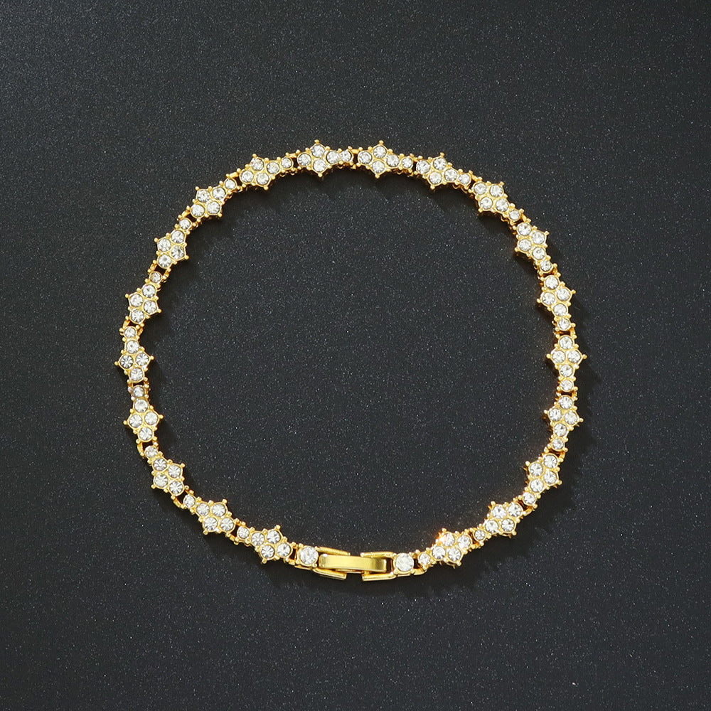 Klassieke clustertennisarmband | Witgoud