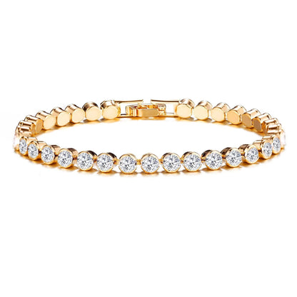 Tennisarmband met rondgeslepen stenen | Goud