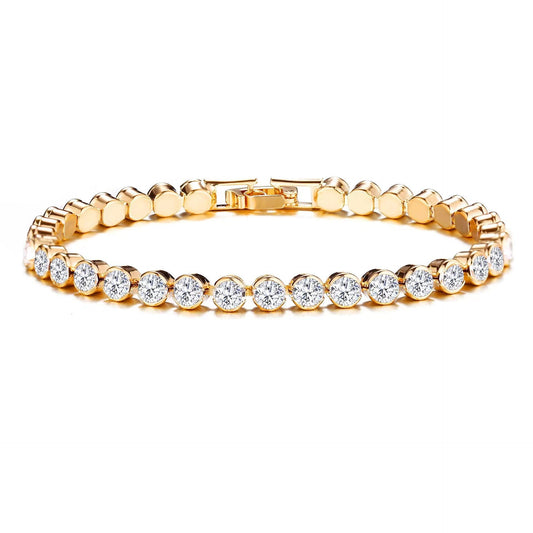 Tennisarmband met rondgeslepen stenen | Goud