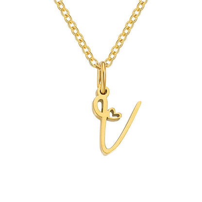 Hartjesketting met initiaal | Goud