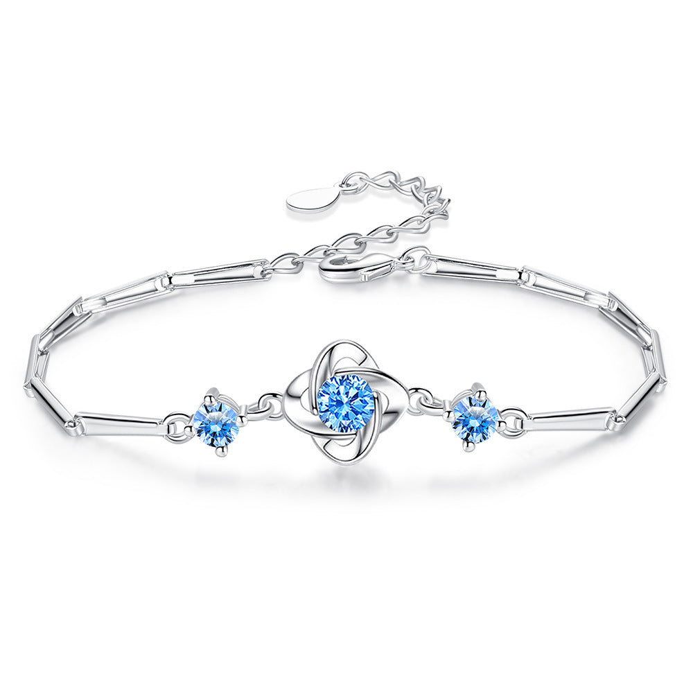 Seren blauwe set met klaverlus | Witgoud
