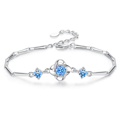 Seren blauwe set met klaverlus | Witgoud