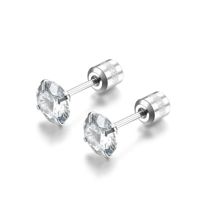 Klassieke solitaire oorbellen | Witgoud