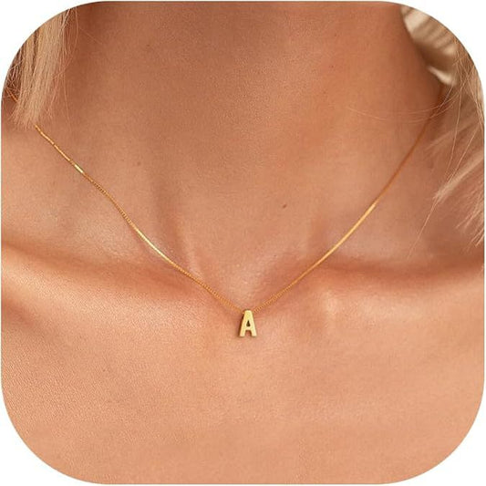 Liefdesbrief-ketting met initiaal | Goud
