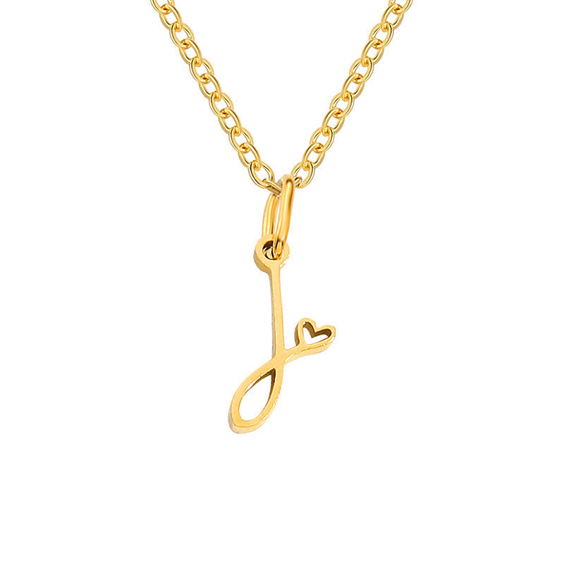 Hartjesketting met initiaal | Goud