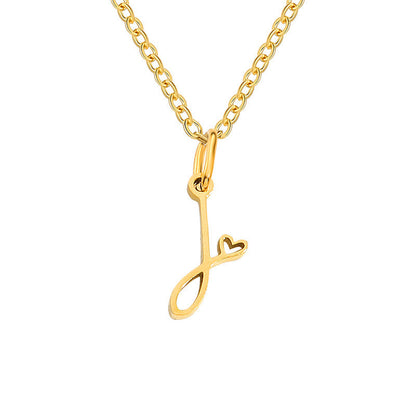 Hartjesketting met initiaal | Goud