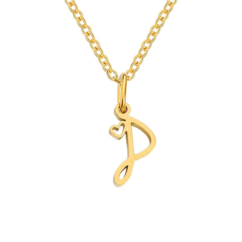 Hartjesketting met initiaal | Goud