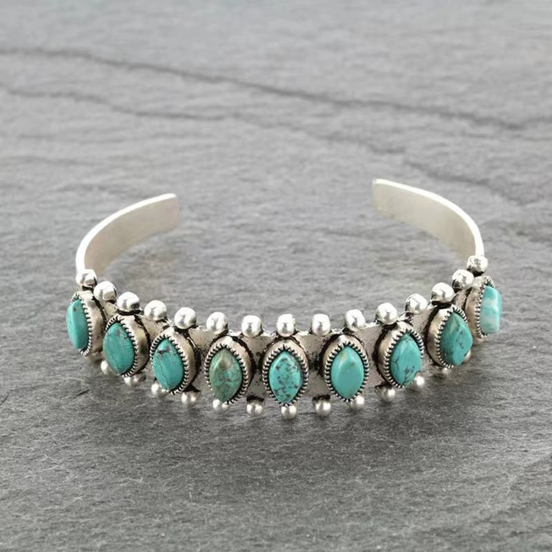 Azmira open armband met turkoois | Witgoud
