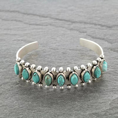 Azmira open armband met turkoois | Witgoud
