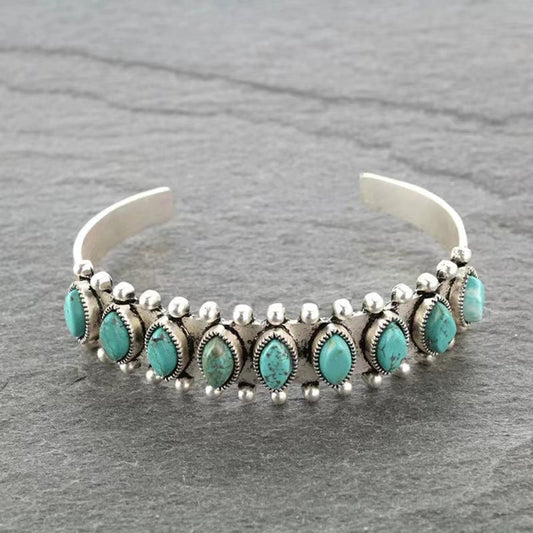 Azmira open armband met turkoois | Witgoud