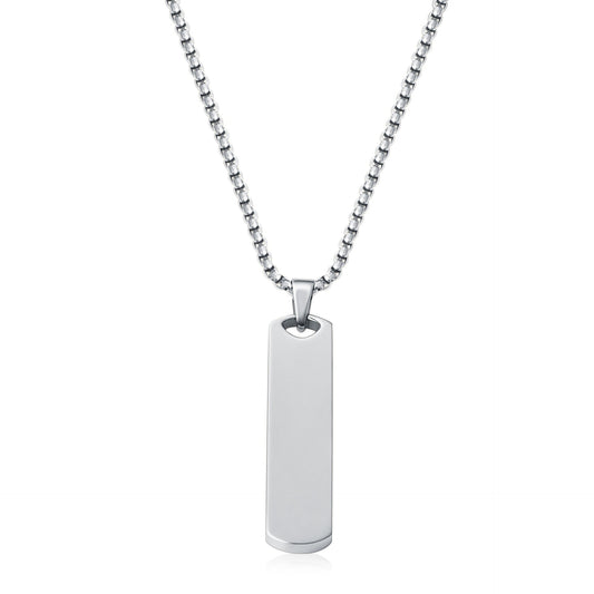 Core ketting met plaatje | Witgoud